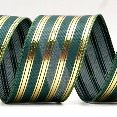 Shimmering Parallel Stripe Wired Ribbon_KF9035