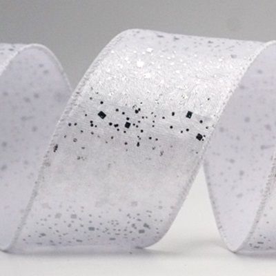 Festive Metallic Confetti Wired Ribbon_KF9038