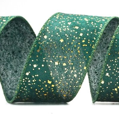 Festive Metallic Confetti Wired Ribbon_KF9038