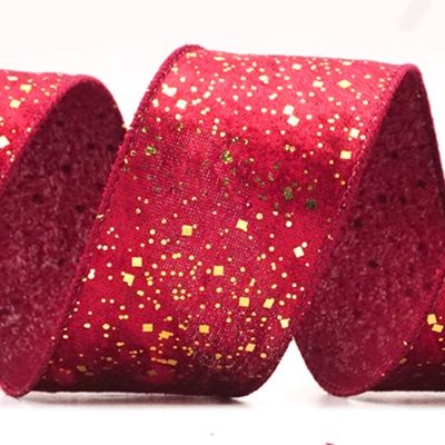 Festive Metallic Confetti Wired Ribbon_KF9038