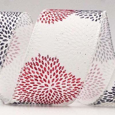 Świąteczna wstążka z brokatowymi fajerwerkami_KF9079.KF9080.KF9081.KF9082