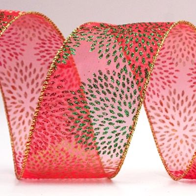 Świąteczna wstążka z brokatowymi fajerwerkami_KF9079.KF9080.KF9081.KF9082