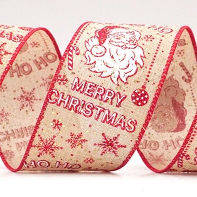 Ruban en fil câblé de Père Noël festif et flocons de neige de Noël_KF9123.KF9124.KF9125