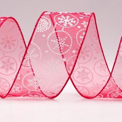 Wstążka z błyszczącymi bombkami w kształcie płatków śniegu_KF9162