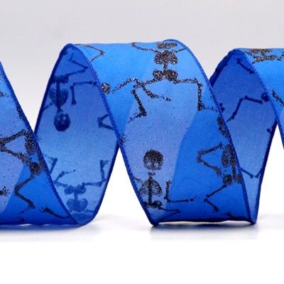 Ruban en fil de fer squelette pailleté d'Halloween_KF9170