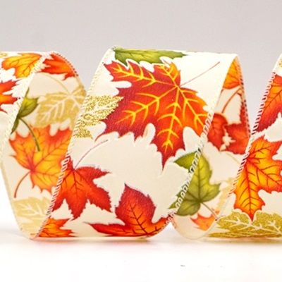 Ruban en fil câblé avec un design de feuilles d'érable d'automne_KF9211