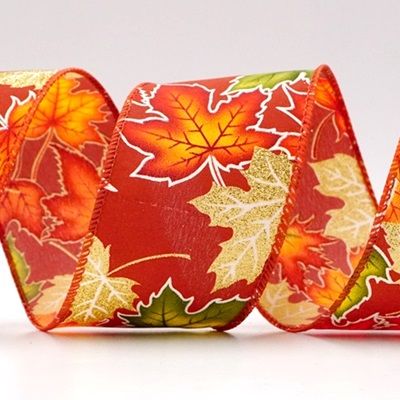 Ruban en fil câblé avec un design de feuilles d'érable d'automne_KF9211