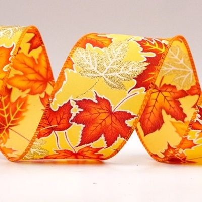 Ruban en fil câblé avec un design de feuilles d'érable d'automne_KF9211
