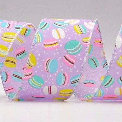 पेस्टल मैकरून तार वाला रिबन_KF9240