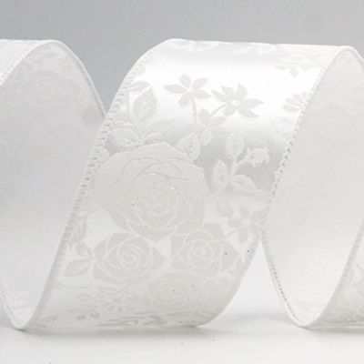 Elegantti ruusu kukkakoristeinen langallinen nauha_KF9242.KF9243.KF9244.KF9245