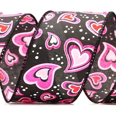 Ruban en fil de fer pour la Saint-Valentin avec cœurs pailletés_KF9255