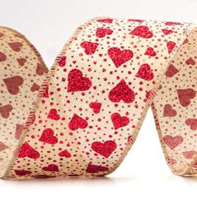 Ruban en fil de fer avec cœurs pailletés pour la Saint-Valentin_KF9260.KF9261.KF9262