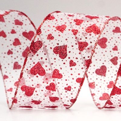 Ruban en fil de fer avec cœurs pailletés pour la Saint-Valentin_KF9260.KF9261.KF9262