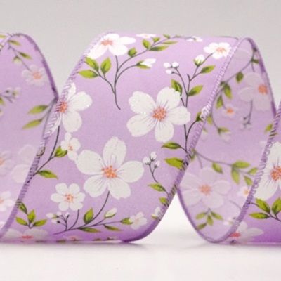 स्प्रिंग व्हाइट फ्लावर वायर्ड रिबन_KF9279.KF9280