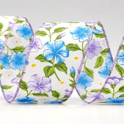 स्प्रिंग पैस्टल फ्लोरल वायर्ड रिबन_KF9281