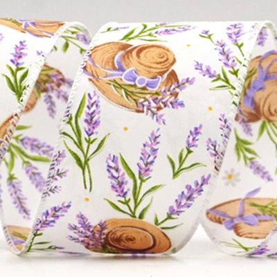 स्प्रिंग लैवेंडर फ्लोरल डिज़ाइन वायर्ड रिबन_KF9282.KF9283.KF9284