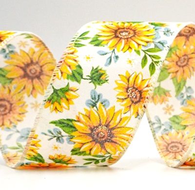 Ruban en fil avec des fleurs de tournesol_KF9285