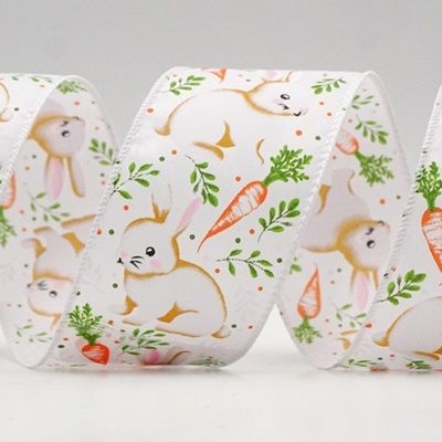 ईस्टर बनी, गाजर और डॉट्स वायर्ड रिबन_KF9294.KF9295