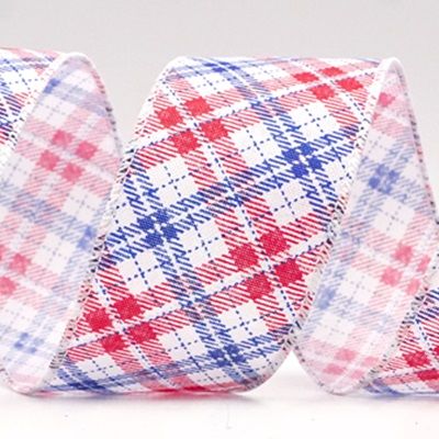 स्टाइलिश डायगोनल चेक वायर्ड रिबन_KF9286.KF9287.KF9288.KF9304