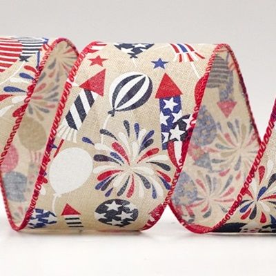 4. Juli Feuerwerk und Ballons Drahtband_KF9321