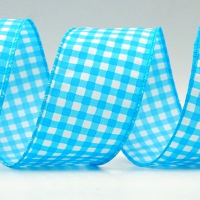 गिंगहम चेक वायर्ड रिबन_KF9342