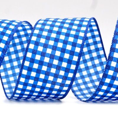 गिंगहम चेक वायर्ड रिबन_KF9342
