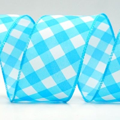 तिरछा गिंगहम चेक वायर्ड रिबन_KF9345