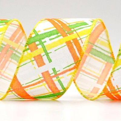 आधुनिक तिरछा प्लेड वायर्ड रिबन_KF9354