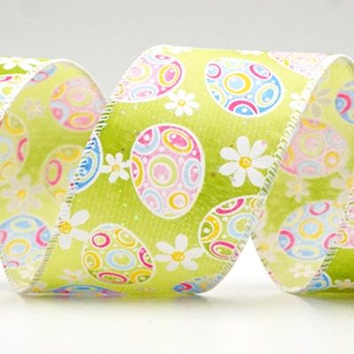 Bunte Ostereier &amp; Gänseblümchen Drahtband_KF9363.KF9364