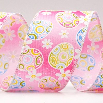 Bunte Ostereier &amp; Gänseblümchen Drahtband_KF9363.KF9364