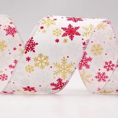 Fagyos Csillogó Hópehely Drótos Szalag_KF9393