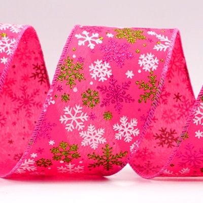 Fagyos Csillogó Hópehely Drótos Szalag_KF9395