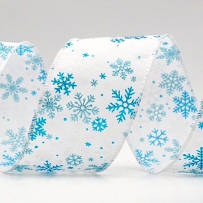 Fagyos Csillogó Hópehely Drótos Szalag_KF9396