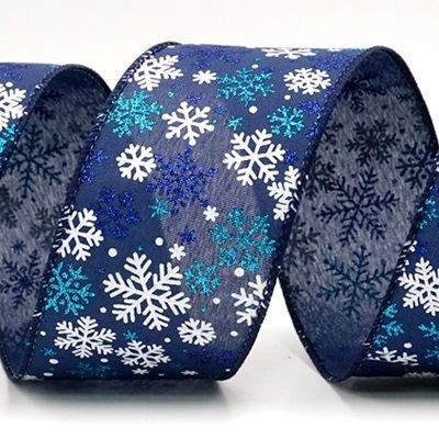 Fagyos Csillogó Hópehely Drótos Szalag_KF9397