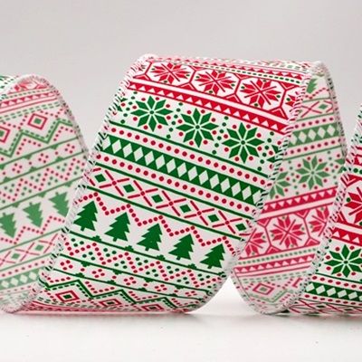 Лента с проволокой "Северное Рождество"_KF9398