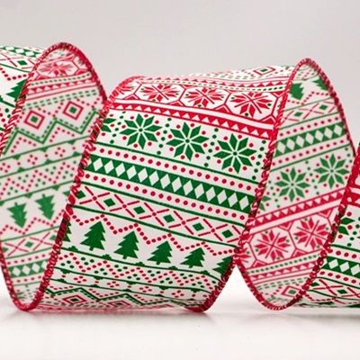 Лента с проволокой "Северное Рождество"_KF9399