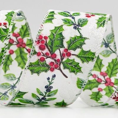 Klassische Stechpalmenblätter &amp; Beeren Drahtband_KF9442.KF9443