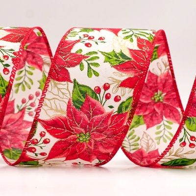 Blühende Weihnachtsstern-Drahtband_KF9444.KF9445