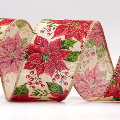 Blühende Weihnachtsstern-Drahtband_KF9444.KF9445