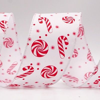 Weihnachts-Pfefferminzwirbel und Zuckerstangen-Drahtband_KF9463.KF9464