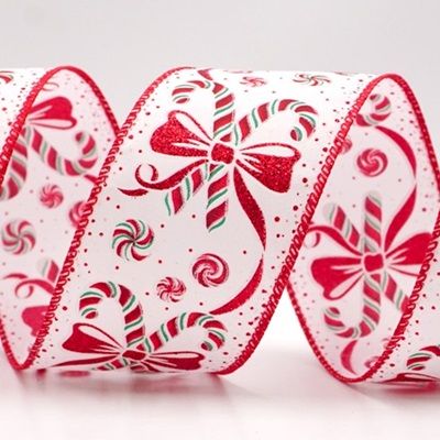 Weihnachts-Pfefferminzwirbel und Zuckerstangen-Drahtband_KF9467