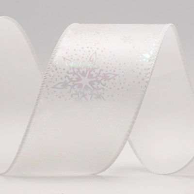Karácsonyi Fólia Hópehely Drótozott Szalag_KF9492