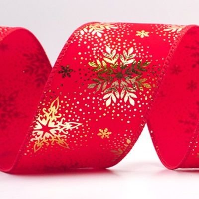 Karácsonyi Fólia Hópehely Drótozott Szalag_KF9492