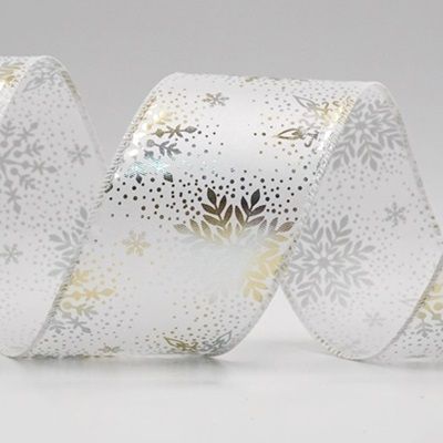 Weihnachts-Schneeflocken-Folienprint-Drahtband_KF9497