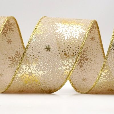 Weihnachts-Schneeflocken-Folienprint-Drahtband_KF9500