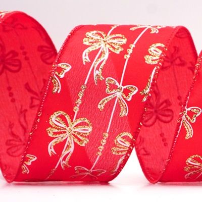 Glitzerndes Metallic-Schleifenmuster Drahtband_KF9501.KF9502.KF9503.KF9504