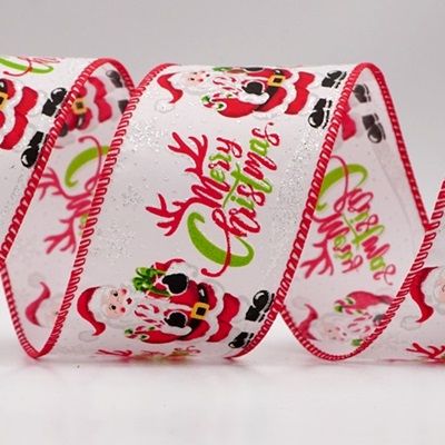 Weihnachtsmann Fröhliche Weihnachten Drahtband_KF9514