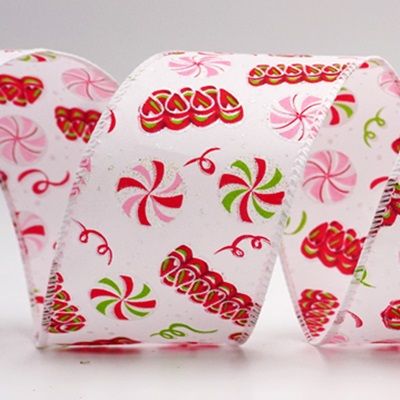 Weihnachts-Pfefferminzbonbon Drahtband_KF9540