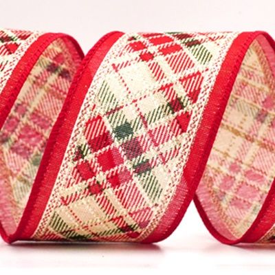 Cinta de alambre de cuadros navideños clásicos_KF9541.KF9542