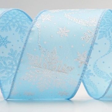 Γυαλιστερές Νιφάδες Χιονιού Χριστουγεννιάτικη Σατέν Ρίγα_KF9557.KF9558.KF9559.KF9560.KF9561.KF9562.KF9563.KF9564